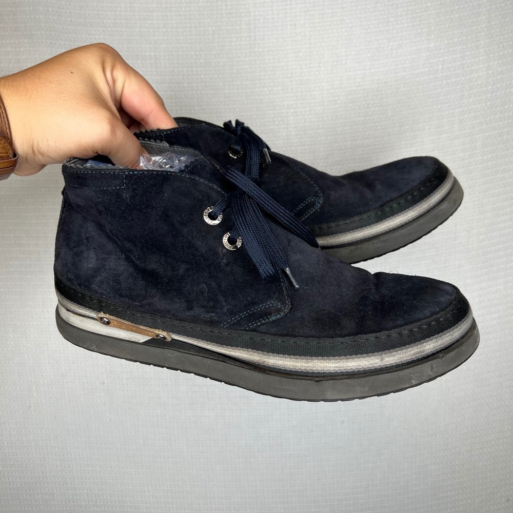 Mens Cesare Paciotti Size 6 - 4US Navy Suede Leather‎ Chukka Desert Ankle Boots